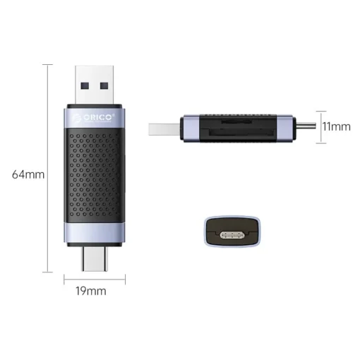 Orico четец за карти Card Reader USB Type C/A Black - CD2D-AC2-BK - Image 2