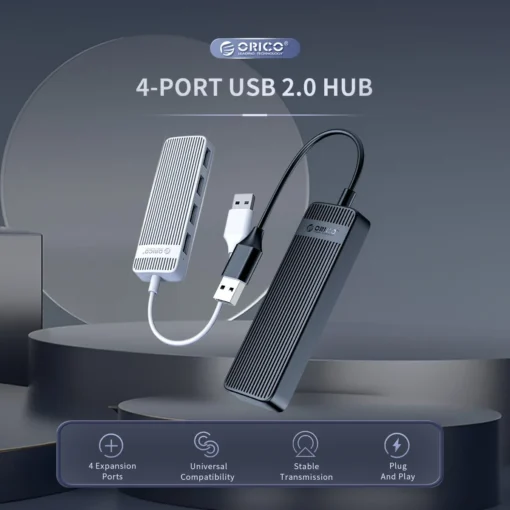 Orico хъб USB2.0 HUB 4 port Black - FL02-BK - Image 4