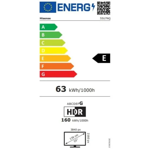 Телевизор Hisense 55U7NQ, 55" (139.7 cm), 4K/UHD ULED Smart TV, HDR 10+, 144Hz - Image 5