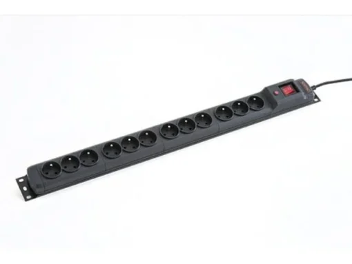 Armac Surge M12 / 16A Rack 19  black 2.5m (12 slots)