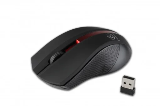 Rebeltec Wireless optical mouse GALAXY black/red rubber surface