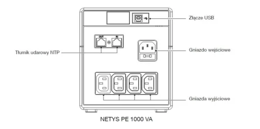 Socomec NETYS PE UPS 1000VA/600W230V/AVR/4XIEC 320, LED, USB - Image 2