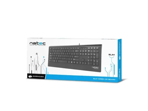 Natec Keyboard BARRACUDA Slim Black USB - Image 3