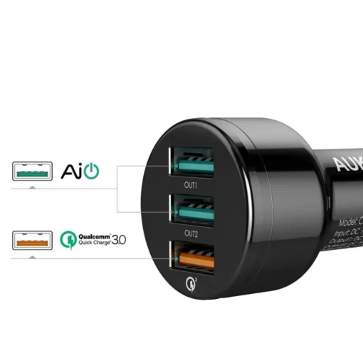 AUKEY CC-T11 Car Charge r 3xUSB Quick Charge 3.0 - Image 4