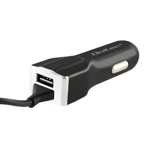 Qoltec зарядно за кола 12-24V 5V/3.4A USB+USB typC - Image 2