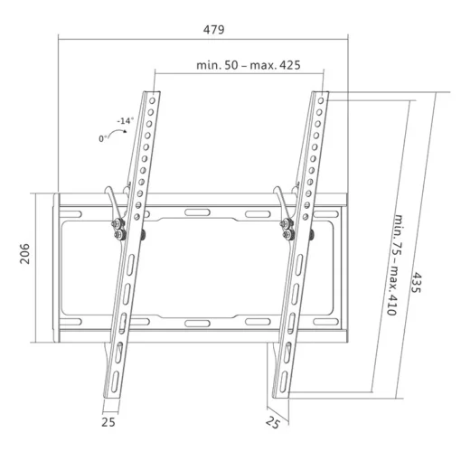 LogiLink TV wall mount, tilt, 32-55 ,max. 35kg - Image 3