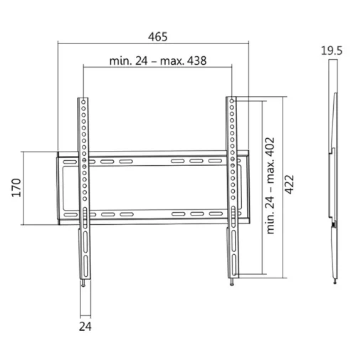 LogiLink TV wall mount, fix, 32-55, max. 35kg - Image 3