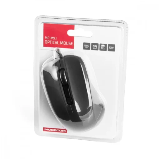 MODECOM M9.1 BLACK LEATHER OPTICAL MOUSE - Image 4