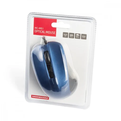 MODECOM M9.1 BLACK AND BLUE WIDE OPTICAL MOUSE - Image 5