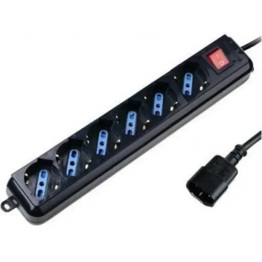 Techly UPS power strip with 6 sockets, 1,5m black