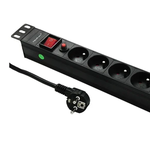 Qoltec Power strip for RACK 19cali | 1U | 6A | PDU 6xSCHUKO | 2m