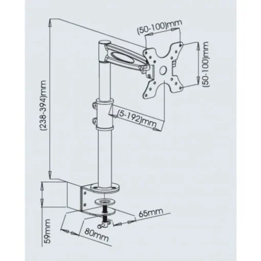 Techly Desk monitor arm 13-27inch 8kg VESA adjustable - Image 2