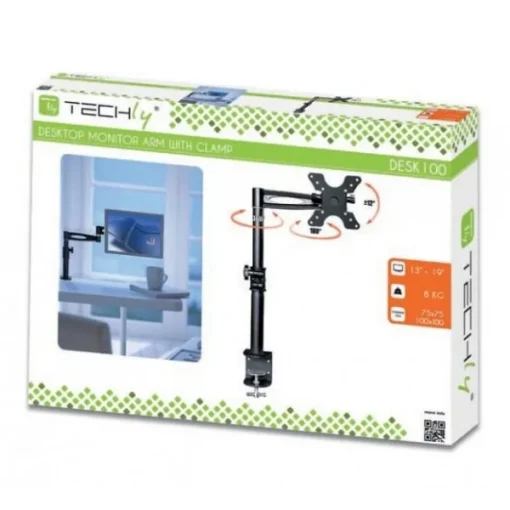 Techly Desk monitor arm 13-27inch 8kg VESA adjustable - Image 3