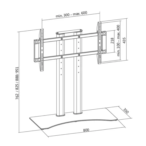 LogiLink Free standing handle VESA 600x400, 37-65 , LCD/LED - Image 2