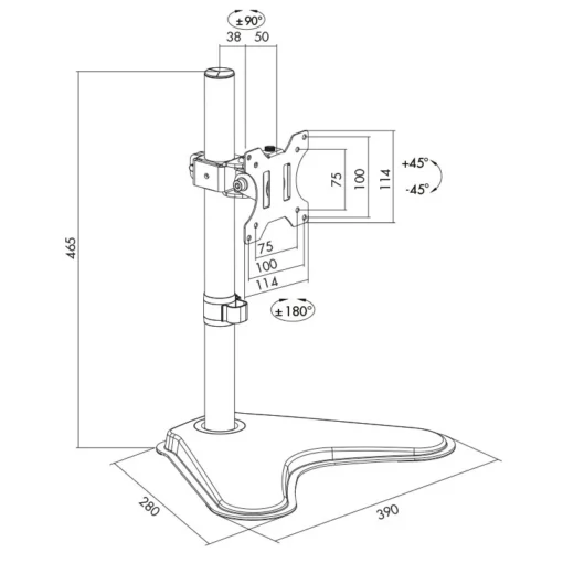 LogiLink Monitor desk stand, VESA, max 8 kg - Image 2