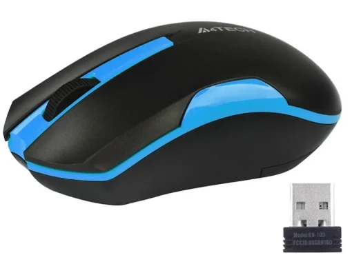 A4 Tech Mouse V-Track G3-200N-1 (Black + Blue) - Image 2