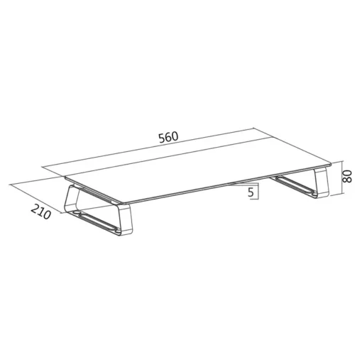 LogiLink Glass tabetop monitor riser, max. 20kg - Image 2