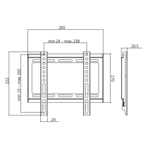 LogiLink TV wall mount, fix, 23-42, max. 35kg - Image 3