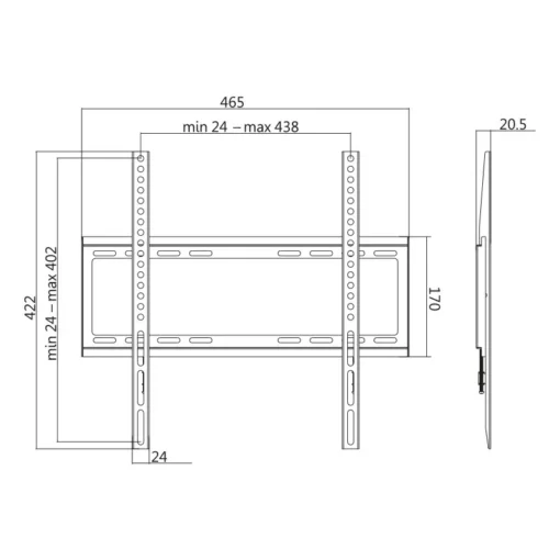 LogiLink TV wall mount,fix 32-55, max. 35kg - Image 3