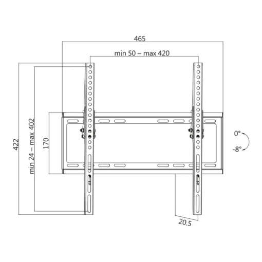 LogiLink TV wall mount, tilt, VESA, 32-55, max. 35kg - Image 3