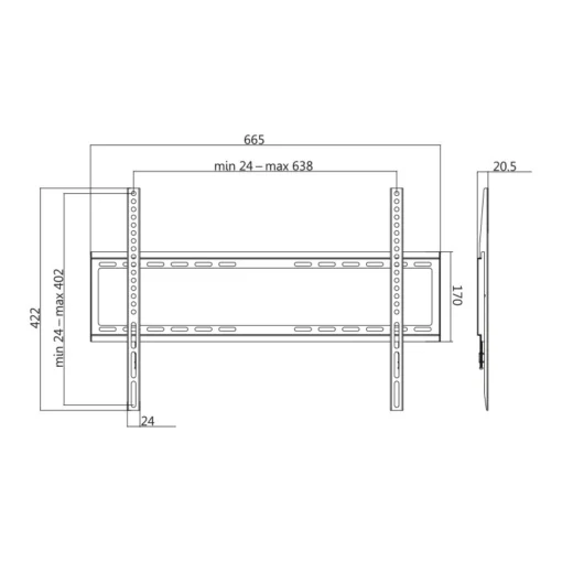 LogiLink TV wall mount, fix, VESA, 37-70, max. 35kg - Image 3