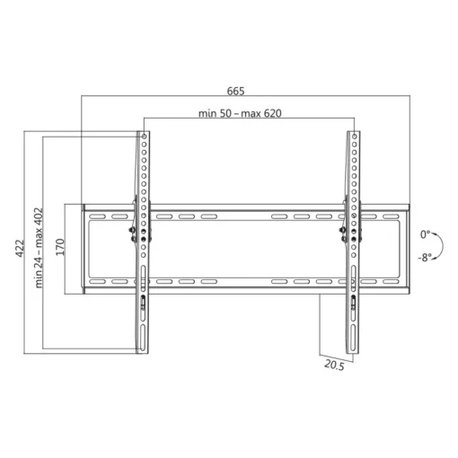 LogiLink TV wall mount,tilt, VESA, 37-70, max. 35kg - Image 3