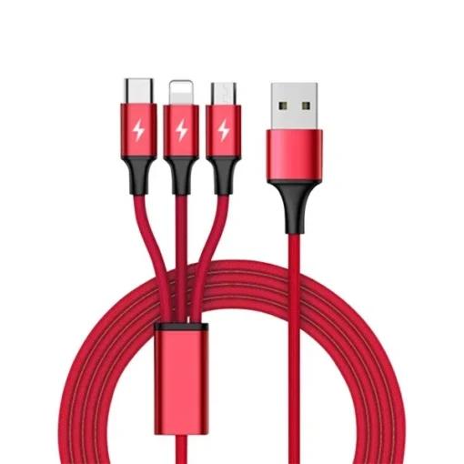 Unitek Charging cable 3-in-1 USB - USB-C/microUSB/ Lightning, 1,2m; C4049RD - Image 2