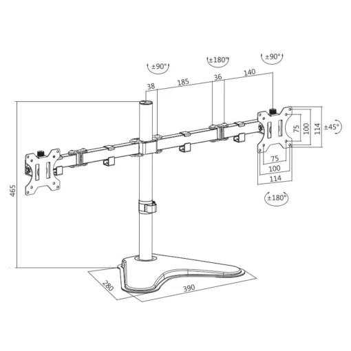 LogiLink Dual monitor desk stand 13-32, max. 8kg - Image 2