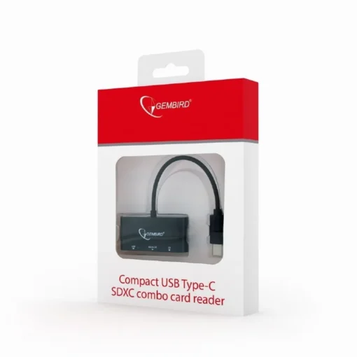 Gembird Card reader USB-C SDXC/combo/black - Image 2