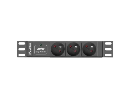 Lanberg Surge protector Rack PDU 10 inch 1U 3x PL 2m 16A 230V PL black - Image 2