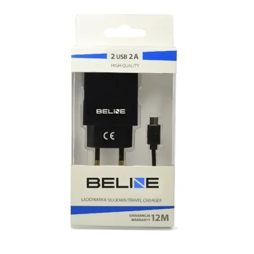 Beline Travel charger 2xUSB + microUSB 2A black - Image 2