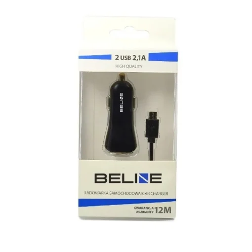 Beline Car charger 2xUSB + microUSB 2.1A black - Image 2