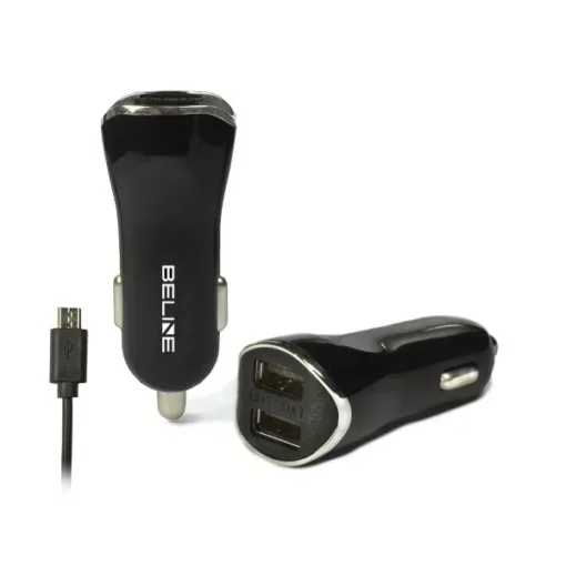 Beline Car charger 2xUSB + microUSB 2.1A black