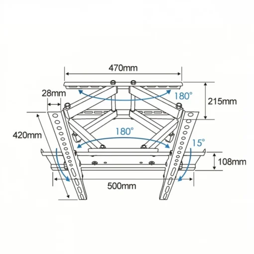 TB TV wall mount TB-43P 26-55 55kg VESA 400x400 - Image 2