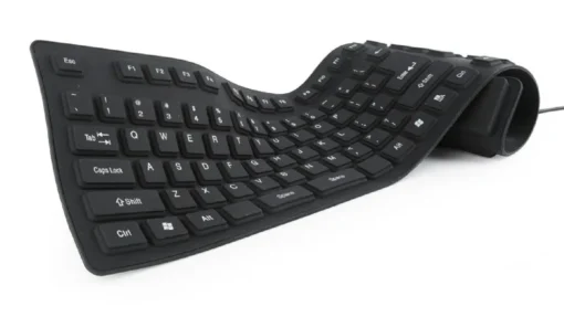 Gembird Silicone keyboard USB+PS/2 black