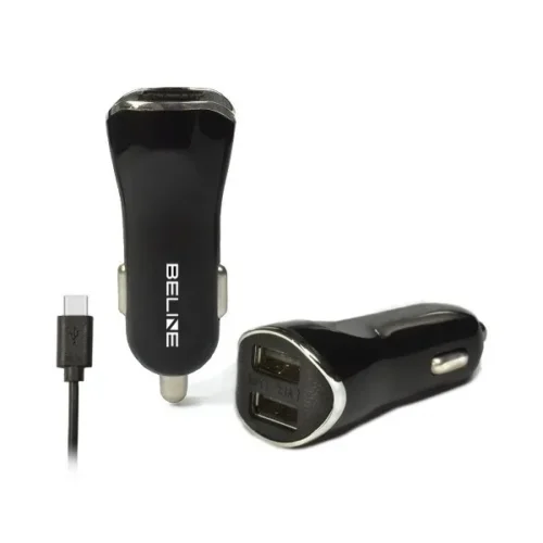 Beline зарядно за кола 2xUSB + USB-C 2,1A black