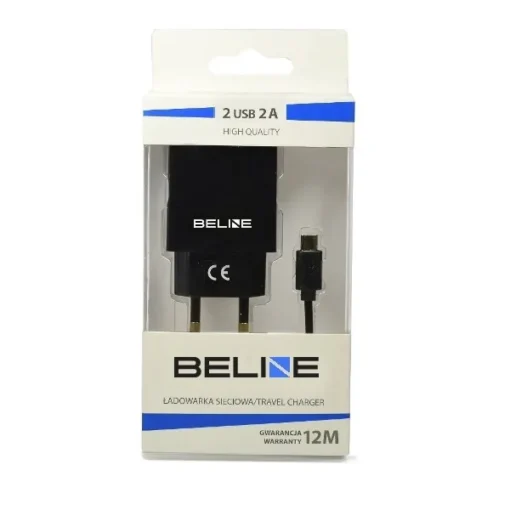 Beline Travel charger 2x USB + USB-C 2A black - Image 2