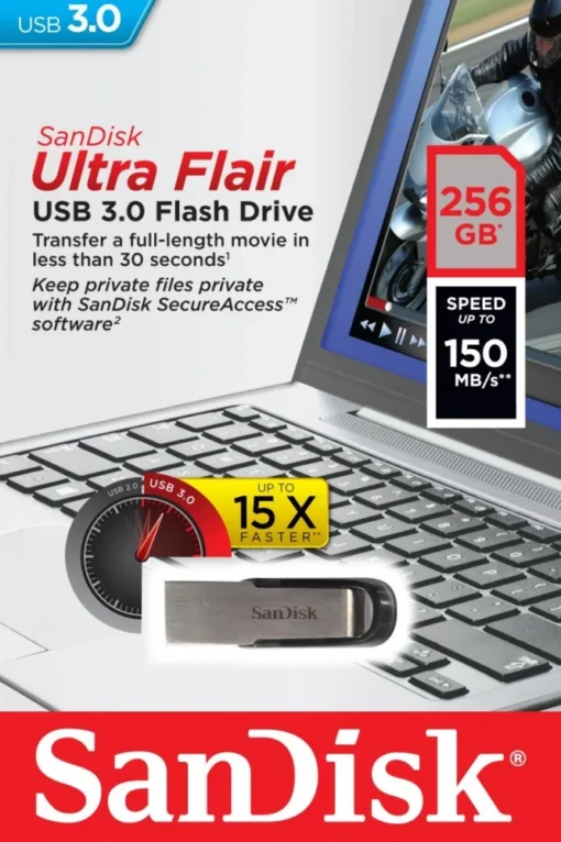 SanDisk Flash drive Ultra Flair USB 3.0 256GB 150MB/s - Image 4