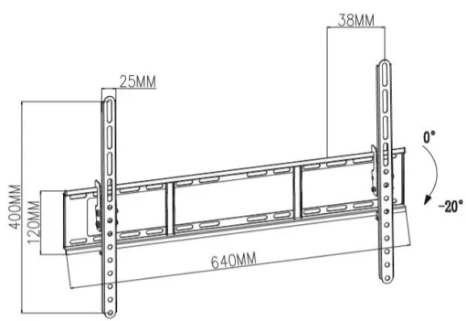 TB TV wall mount up to 80 35kg TB-751E - Image 3