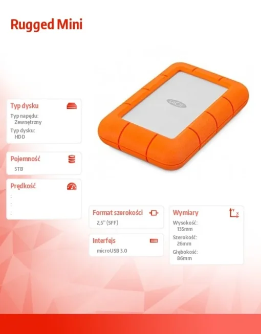 LaCie Drive Rugged 5TB USB-C 2,5 STJJ5000400 - Image 3