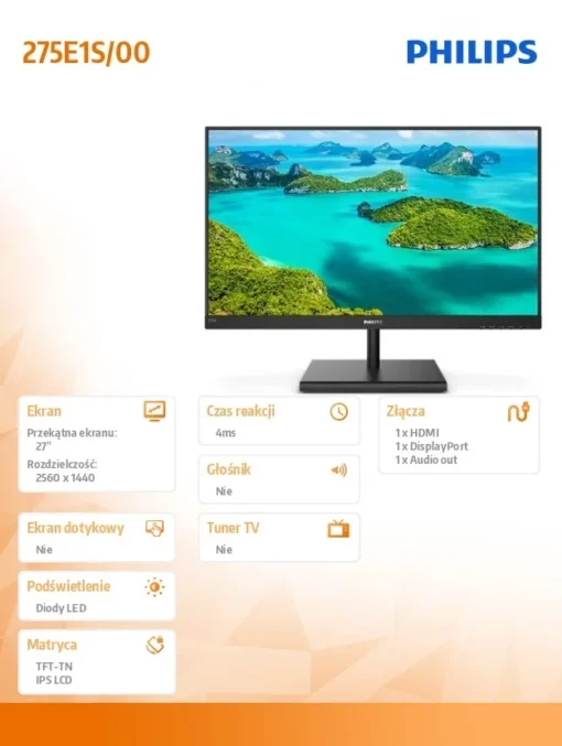 Philips 275E1S 27 inch IPS HDMI DP FreeSync - Image 5