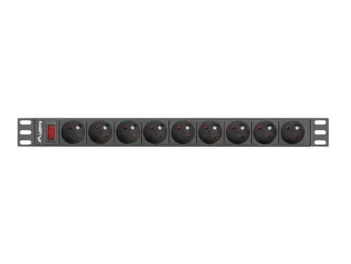 Lanberg Rack power strip PDU 19 inch 1U 16A 9X 230V PL 3m black - Image 2