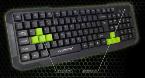 Esperanza Usb gaming keyboard aspis green - Image 2