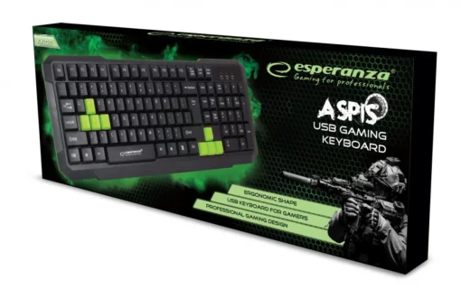 Esperanza Usb gaming keyboard aspis green - Image 3