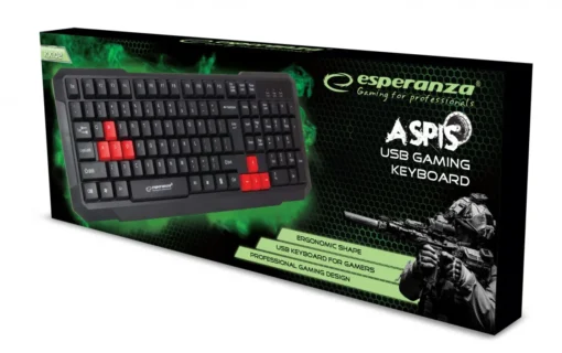 Esperanza Usb keyboard aspis red - Image 3