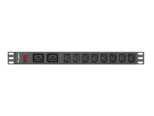 Lanberg Rack PDU 1U PDU-02I1908I-0200-C20-BK 16A 2X C19 8X IEC C13 black C20 - Image 2