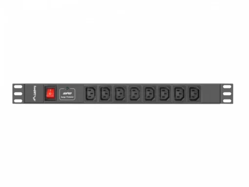 Lanberg Rack PDU 1U 8x PDU-08I-0200-C20-BK IEC C13 2m black C20 - Image 2