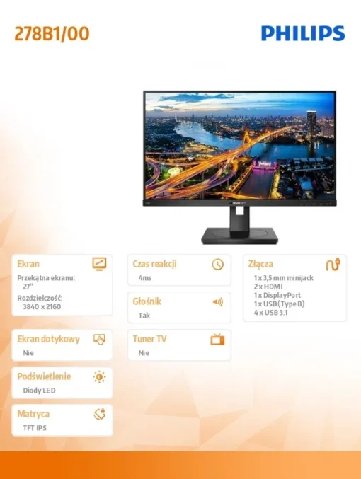 Philips 278B1 27 IPS HDMIx2 DP Pivot - Image 5