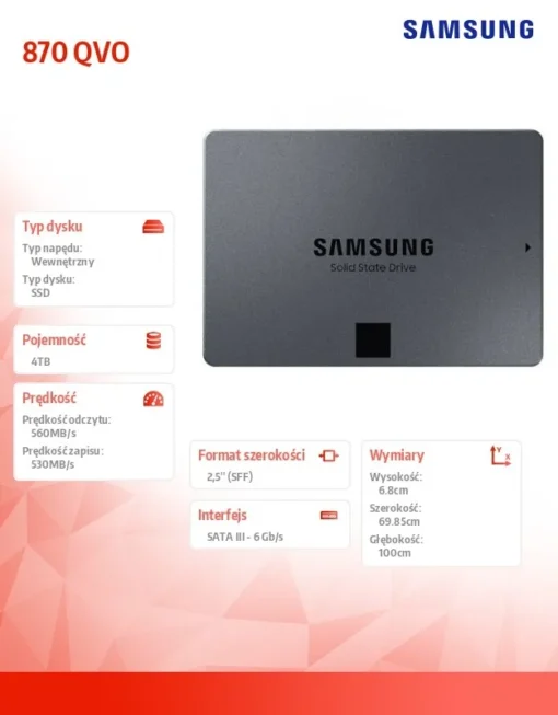 Samsung SSD диск 870QVO 870QVO MZ-77Q4T0BW 4TB - Image 6