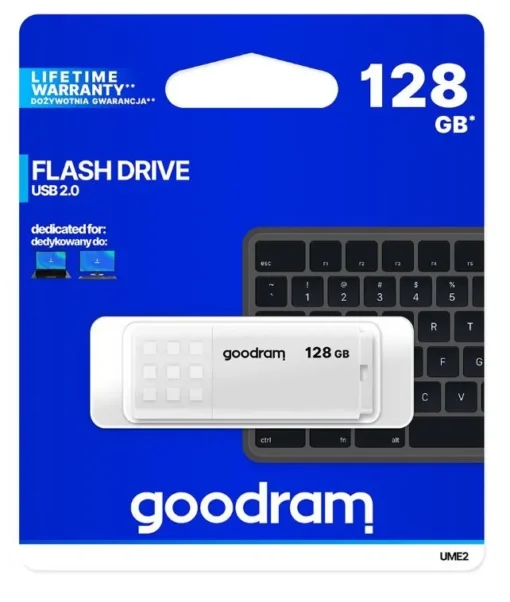 GOODRAM Pendrive UME2 128GB USB 2.0 white